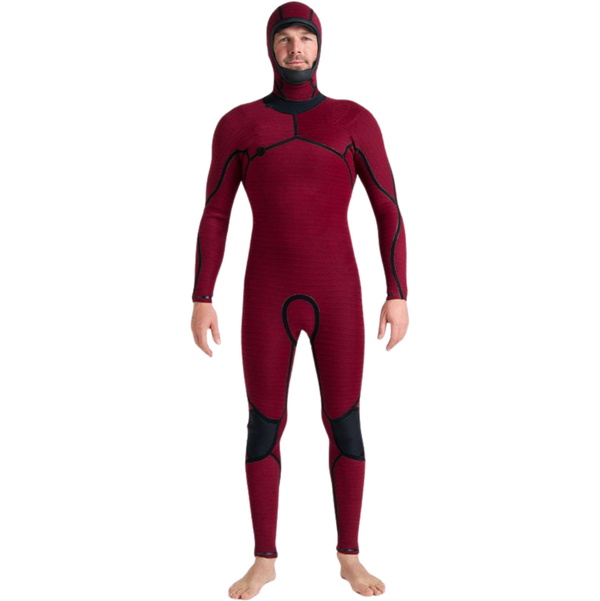 2026 C-Skins Mens Nuwave Rewired 5/4mm Hooded Chest Zip Wetsuit CRW54MH - Black / Meteor / Lime